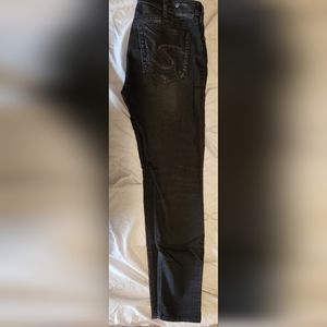Womens Silver Jeans Suki High Super Skinny size 34x31 in black